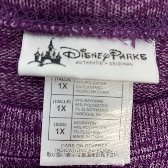 Disney Parks Womans Long Sleeve Top‎ 1X  Purple Micky Mouse Stretch Sweatshirt - Picture 5 of 7